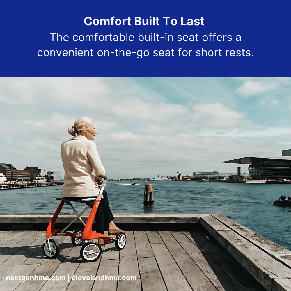 ByAcre Carbon Ultralight Carbon Fiber Rollator with seat and spacious bag - NextGen HME