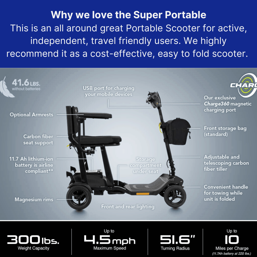 Pride Mobility GoGo Super Portable Folding Power Scooter