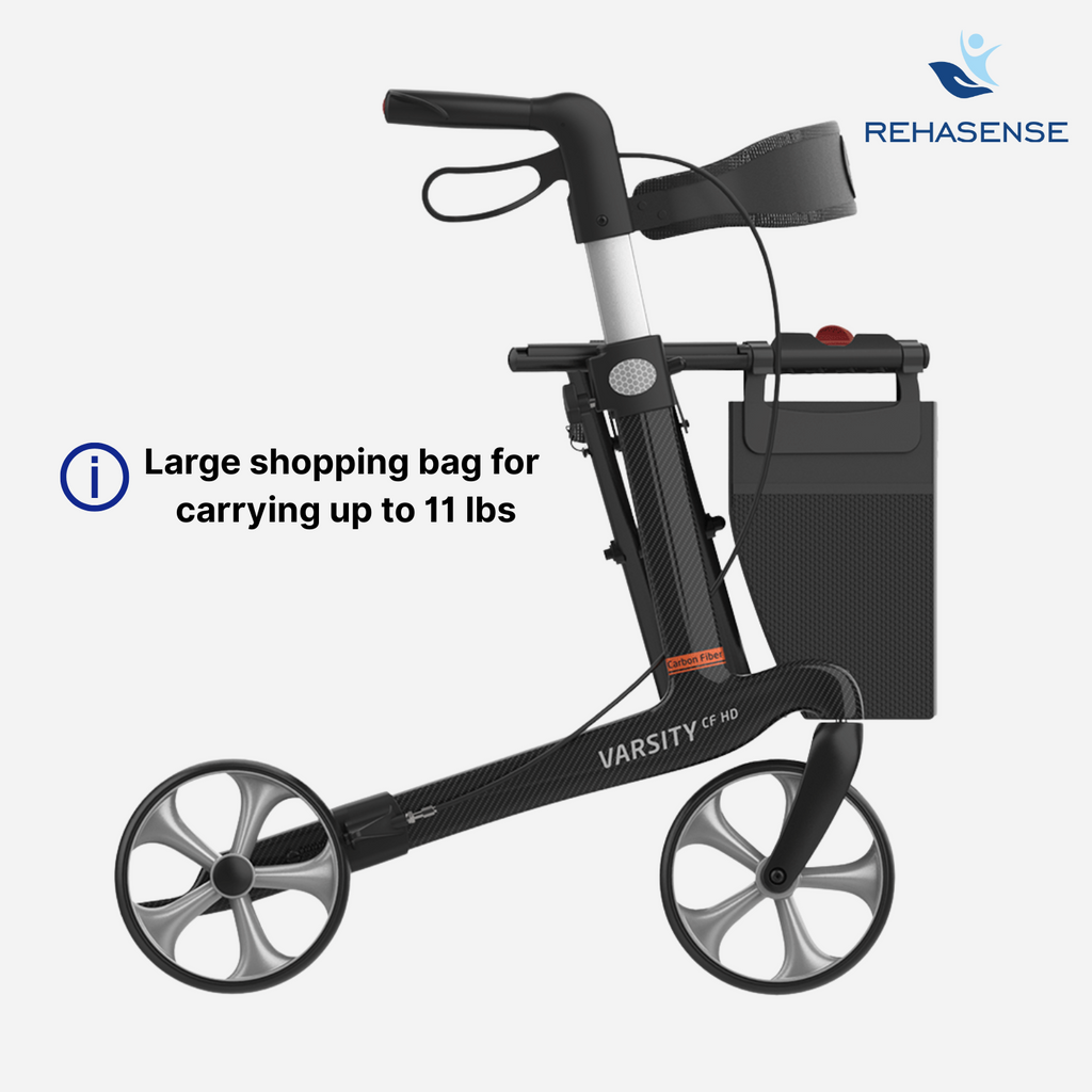 Rehasense Varsity Carbon Fiber Heavy Duty Premium Rollator - NextGen HME
