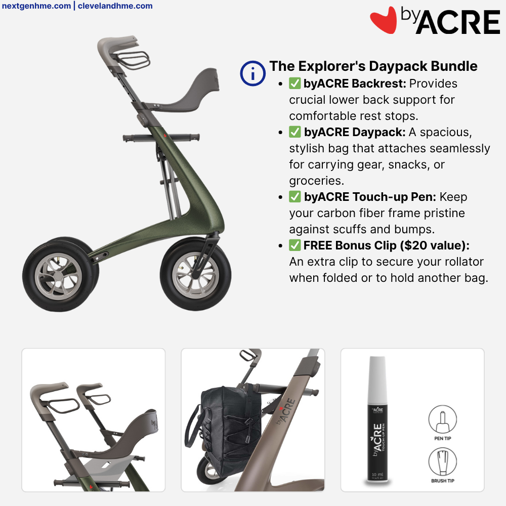 ByAcre Carbon Overland Bundle: Backrest, Daypack, Touch Up Pen - NextGen HME