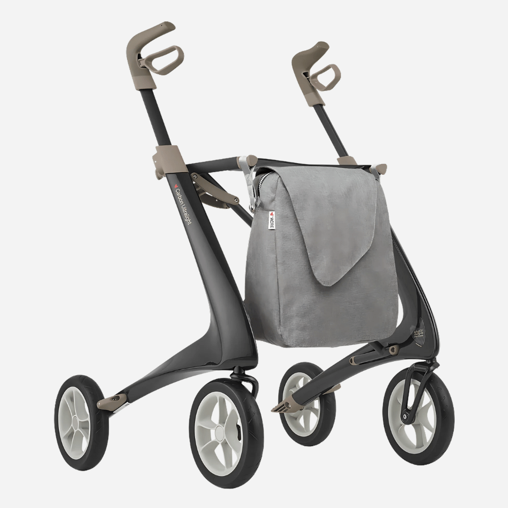 ByAcre Carbon Ultralight Rollator Bundle: Backrest, Weekend Bag, & Touch Up Pen - NextGen HME